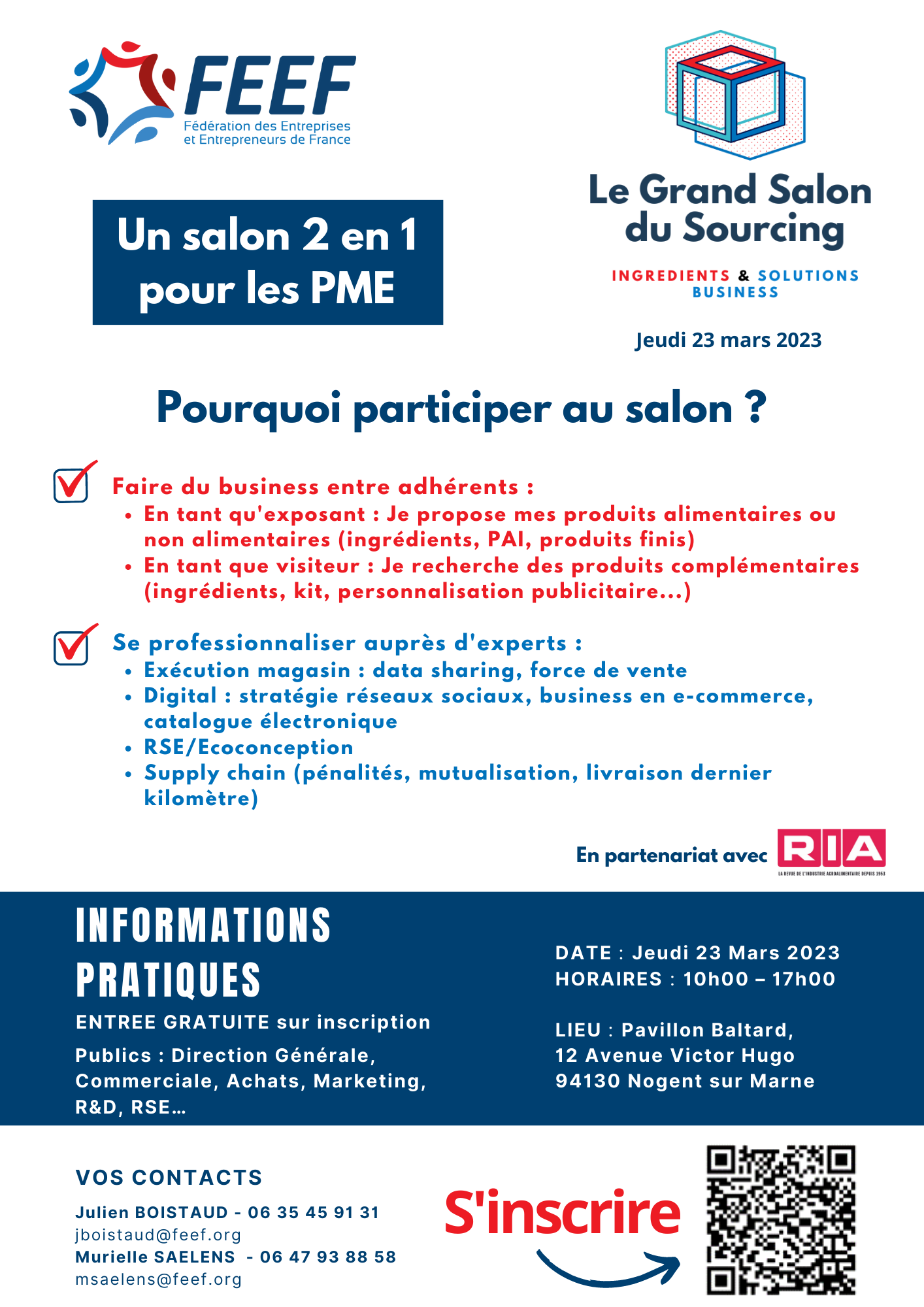 23/03 : Le Grand Salon du Sourcing Ingrédients & Solutions Business
